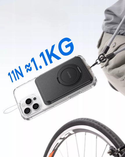 BASEUS MAGSAFE DĖKLAS KORTELĖMS IR DOKUMENTAMS IPHONE TELEFONUI SU ŽIEDU-STOVU