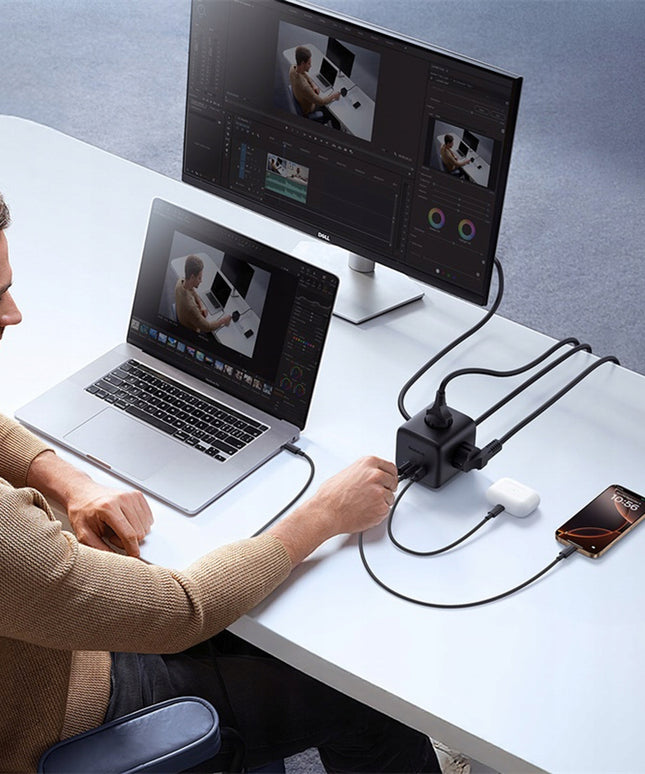 BASEUS Maitinimo blokas 67W USB-A USB-C 3x EU lizdai 1,5m