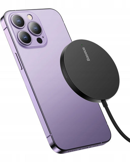 BASEUS Belaidis indukcinis Qi įkroviklis su MagSafe 15W, USB C laidas 1m