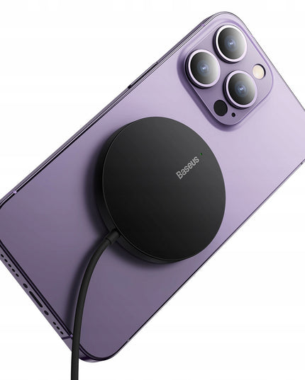 BASEUS Belaidis indukcinis Qi įkroviklis su MagSafe 15W, USB C laidas 1m
