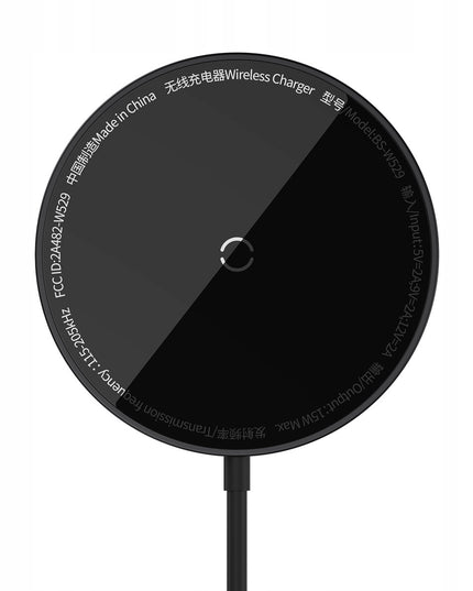 BASEUS Belaidis indukcinis Qi įkroviklis su MagSafe 15W, USB C laidas 1m