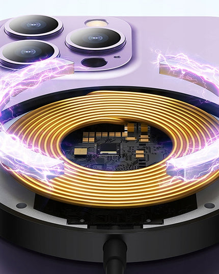 BASEUS Belaidis indukcinis Qi įkroviklis su MagSafe 15W, USB C laidas 1m