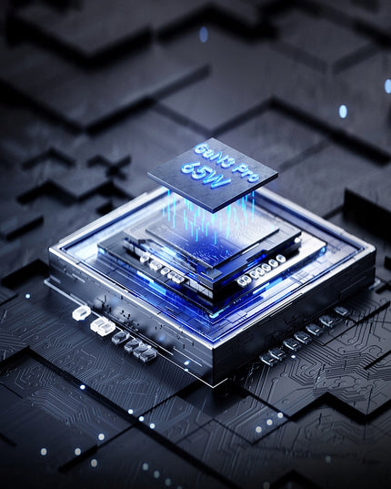 BASEUS GaN tinklo įkroviklis 2x USB-C 2x USB 65W PD QC 4.0 + KABELIS