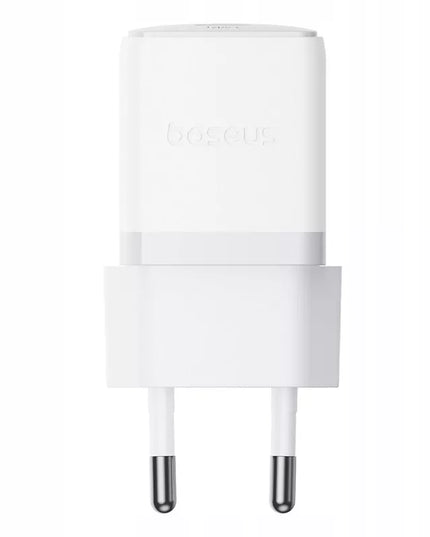 BASEUS tinklo įkroviklis, adapteris 20W USB-C Type-C greitas įkrovimas PD QC, baltas