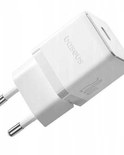 BASEUS tinklo įkroviklis, adapteris 20W USB-C Type-C greitas įkrovimas PD QC, baltas