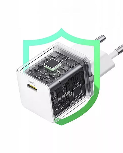 BASEUS tinklo įkroviklis, adapteris 20W USB-C Type-C greitas įkrovimas PD QC, baltas