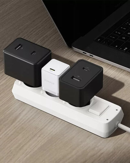 BASEUS tinklo įkroviklis, adapteris 20W USB-C Type-C greitas įkrovimas PD QC, baltas