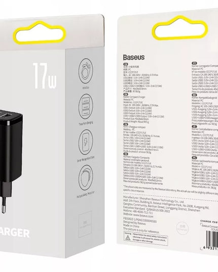 BASEUS tinklo įkroviklis USB x3 17W universalus