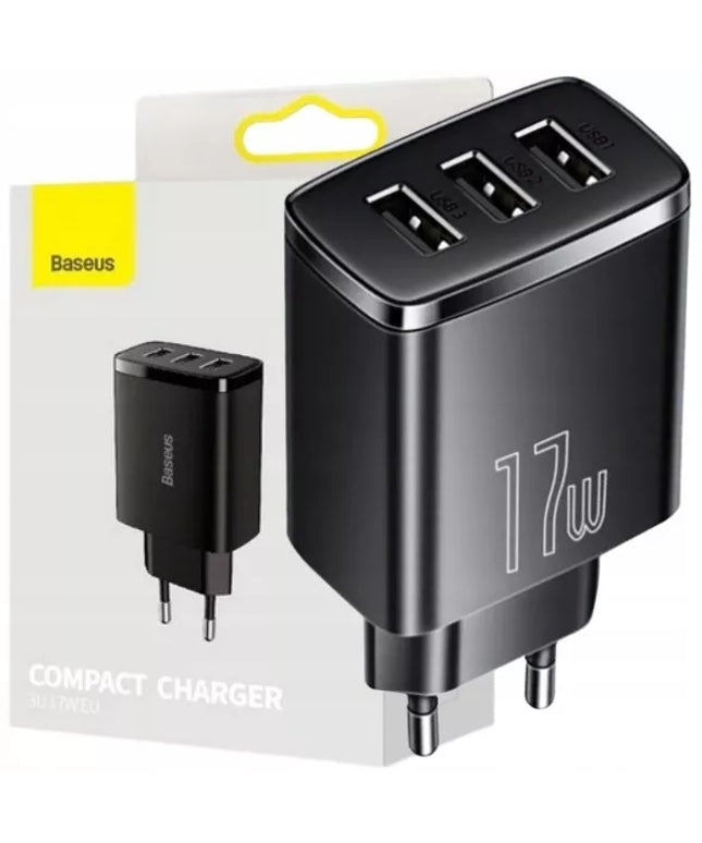 BASEUS tinklo įkroviklis USB x3 17W universalus