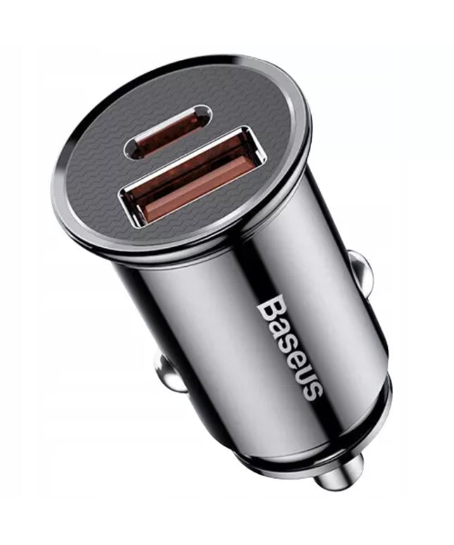 BASEUS galingas greitas automobilinis įkroviklis USB USB-C TYPE-C PD 30W QC 3.0 5A