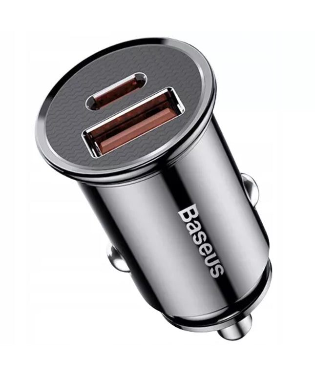 BASEUS galingas greitas automobilinis įkroviklis USB USB-C TYPE-C PD 30W QC 3.0 5A