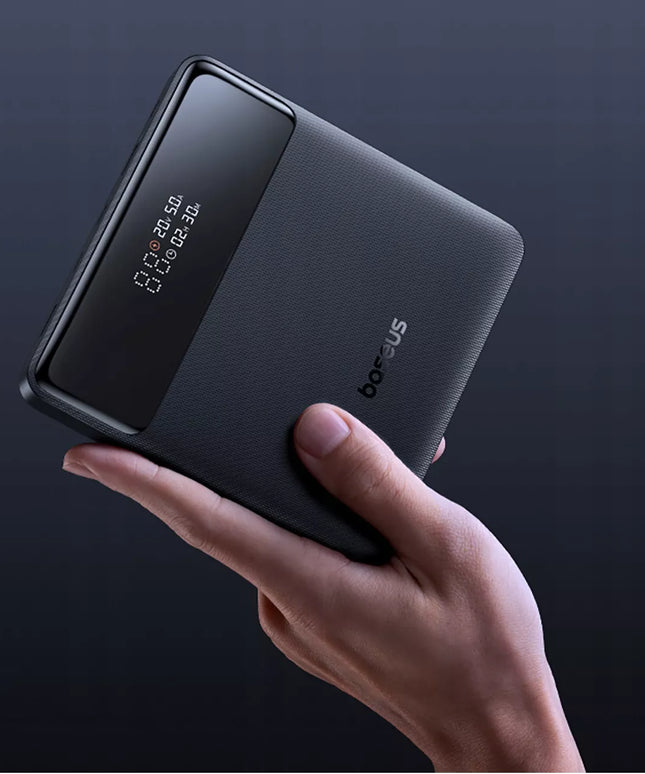 Galingas BASEUS 20000 mAh 100W išorinis akumuliatorius su greitojo įkrovimo funkcija, USB-C ir USB-A jungtimis