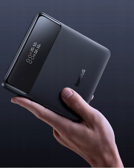 Galingas BASEUS 20000 mAh 100W išorinis akumuliatorius su greitojo įkrovimo funkcija, USB-C ir USB-A jungtimis