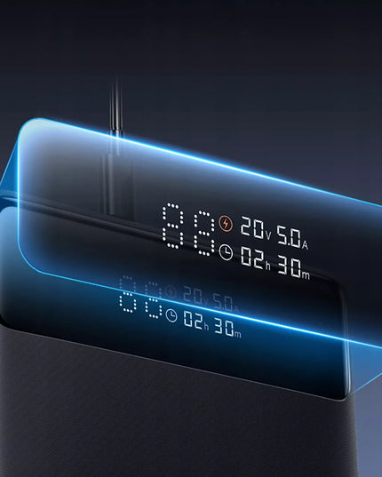 Galingas BASEUS 20000 mAh 100W išorinis akumuliatorius su greitojo įkrovimo funkcija, USB-C ir USB-A jungtimis