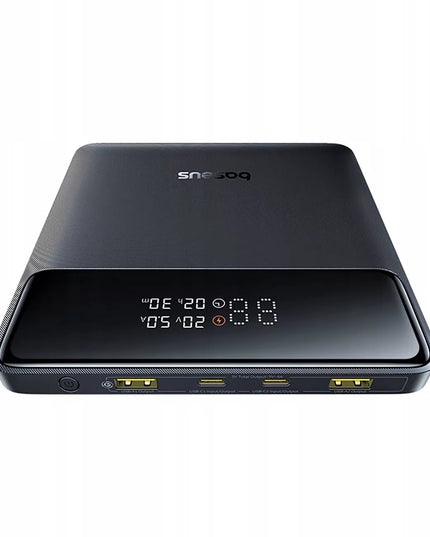Galingas BASEUS 20000 mAh 100W išorinis akumuliatorius su greitojo įkrovimo funkcija, USB-C ir USB-A jungtimis