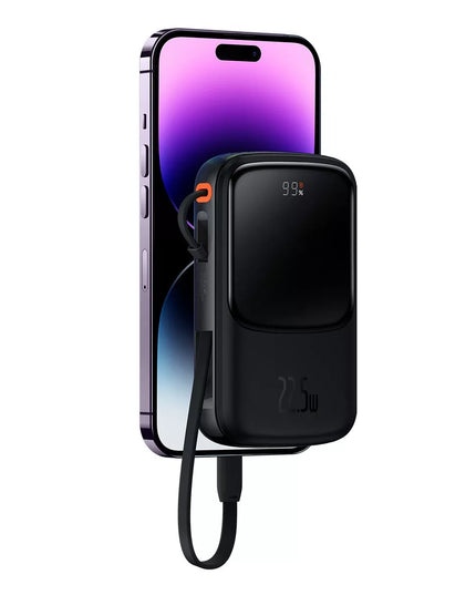 BASEUS išorinė baterija 10000 mAh 20W su integruotu Lightning kabeliu