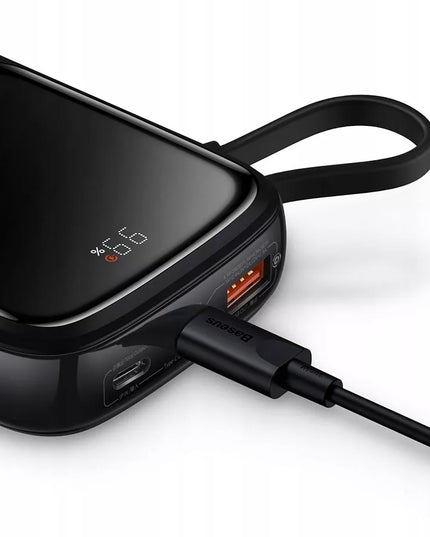 BASEUS išorinė baterija 10000 mAh 20W su integruotu Lightning kabeliu