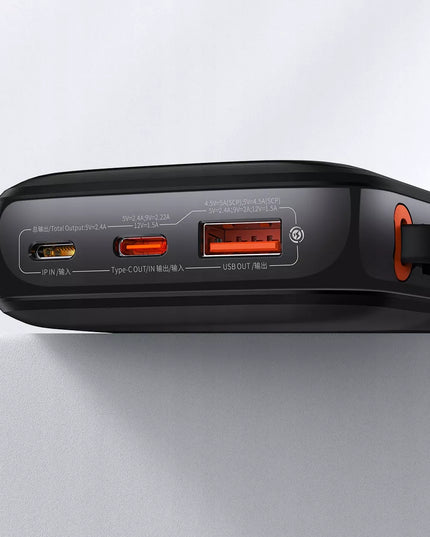 BASEUS išorinė baterija 10000 mAh 20W su integruotu Lightning kabeliu