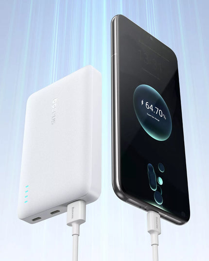 BASEUS išorinė baterija 10000 mAh 22,5W greitas įkrovimas USB-C USB-A kompaktiška