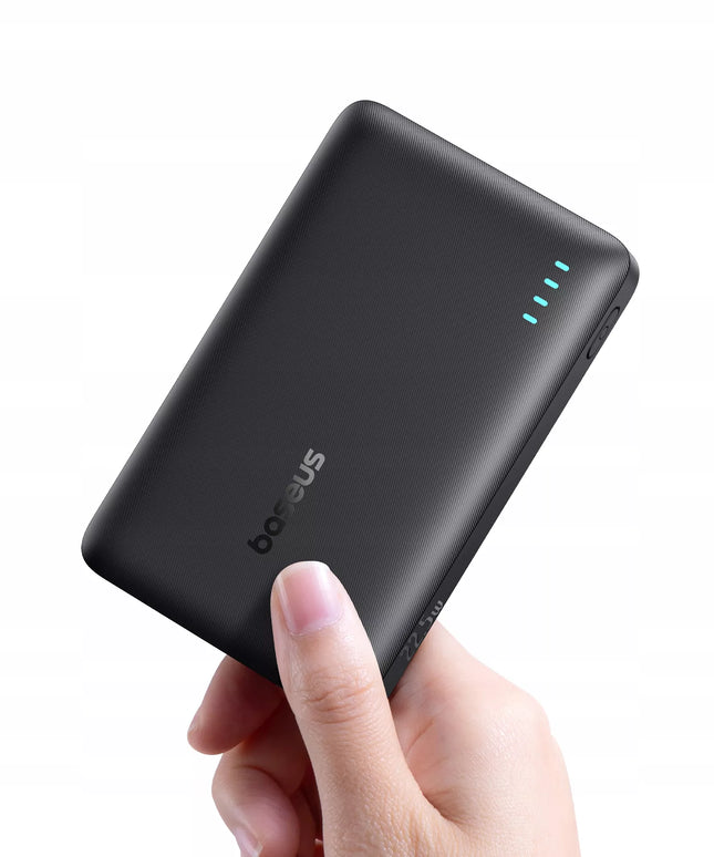BASEUS išorinė baterija 10000 mAh 22,5W greitas įkrovimas USB-C USB-A kompaktiška