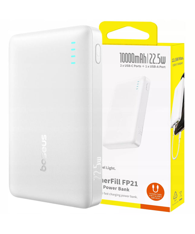 BASEUS išorinė baterija 10000 mAh 22,5W greitas įkrovimas USB-C USB-A kompaktiška
