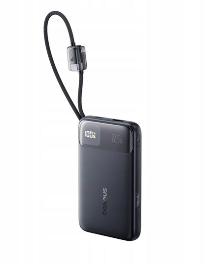 BASEUS išorinė baterija 10000 mAh 22.5W su USB-C ir Lightning laidais Apple Android