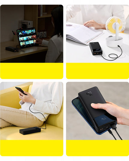 BASEUS Powerbank'as 10000mAh 20W PD 2x USB USB-C 3A QC 3.0 Greitas, Saugus