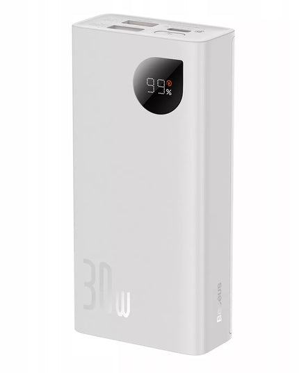 BASEUS išorinė baterija 10000mAh 30W 2x USB USB-C galinga greito įkrovimo baterija + laidas