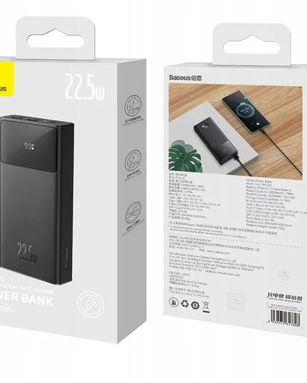 BASEUS išorinė baterija (power bank) 20000mAh 22.5W su laidu, greitas įkrovimas (Quick Charge, PD)