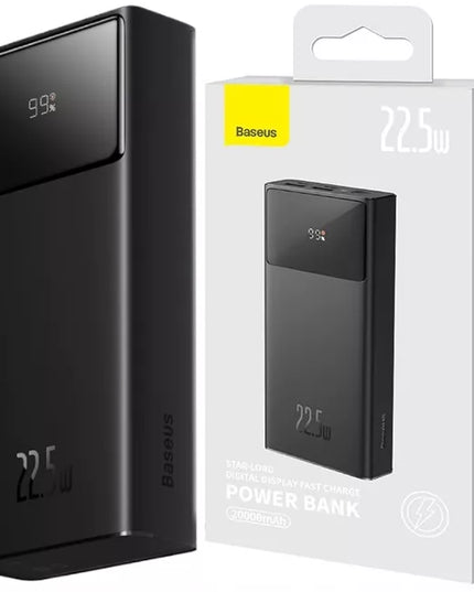 BASEUS išorinė baterija (power bank) 20000mAh 22.5W su laidu, greitas įkrovimas (Quick Charge, PD)
