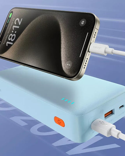 BASEUS išorinė baterija (power bank) su greitu įkrovimu 20000mAh 20W USB-C USB-A su laidu
