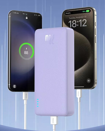 BASEUS išorinė baterija (power bank) su greituoju įkrovimu 20000mAh 20W USB-C USB-A su laidu