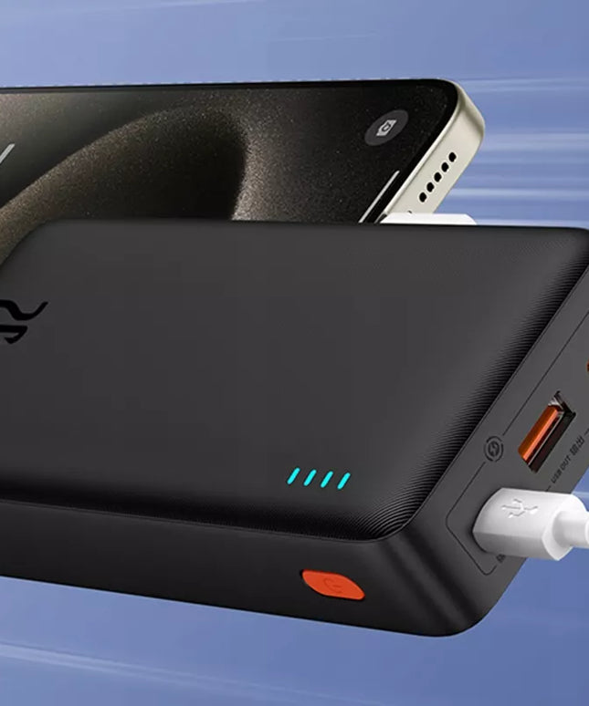 BASEUS išorinė baterija su greitu įkrovimu 20000mAh 20W USB-C USB-A su laidu