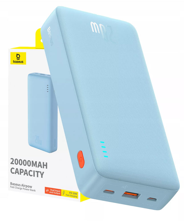 BASEUS išorinė baterija (power bank) su greitu įkrovimu 20000mAh 20W USB-C USB-A su laidu