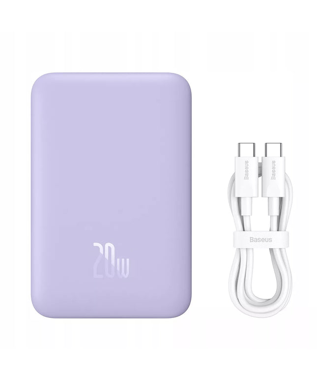 BASEUS išorinė baterija 10000 mAh USB-C PD 20W su belaidžiu MagSafe įkrovimu