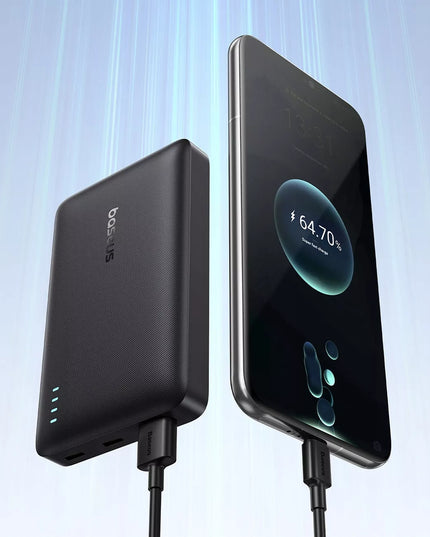 BASEUS išorinė baterija 10000 mAh 22,5W su greitu įkrovimu USB-C USB-A PD QC