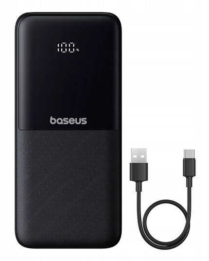 BASEUS išorinė baterija 10000mAh 22.5W USB-C USB-A su įmontuotais USB-C ir Lightning kabeliais