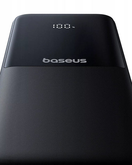 BASEUS išorinė baterija 10000mAh 22.5W USB-C USB-A su įmontuotais USB-C ir Lightning kabeliais