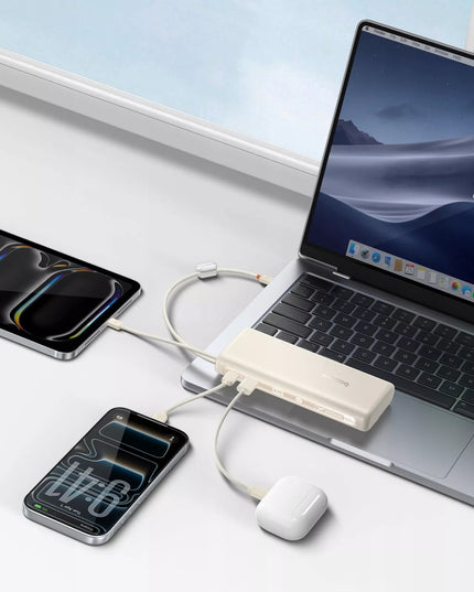 BASEUS išorinė baterija 20000mAh 100W greitas įkrovimas 2xUSB-C LED ekranas