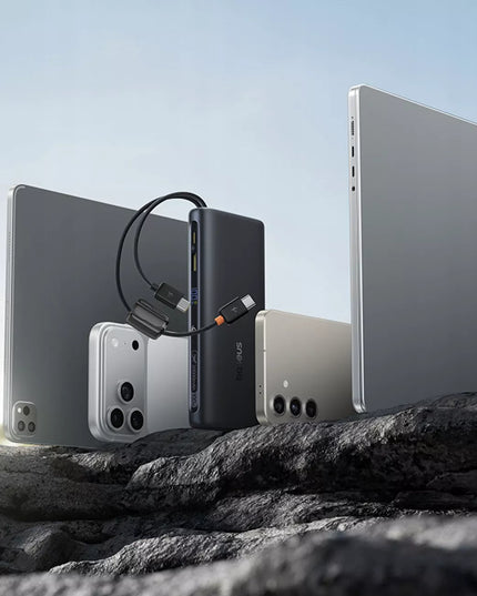 BASEUS išorinė baterija 20000mAh 100W USB-C USB-A su laidais 2x USB-C greitas įkrovimas