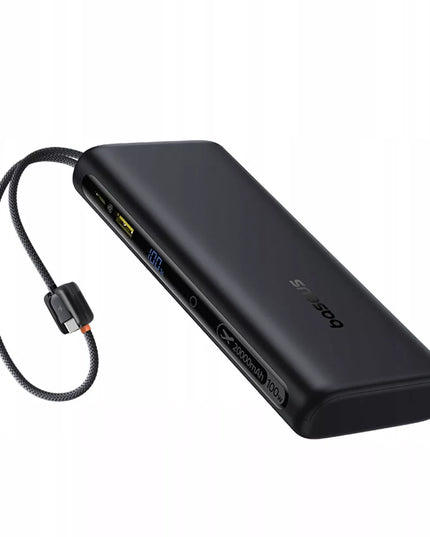 BASEUS išorinė baterija 20000mAh 100W USB-C USB-A su laidais 2x USB-C greitas įkrovimas