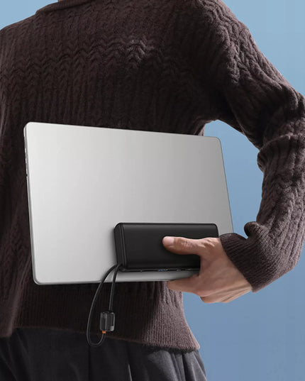 BASEUS išorinė baterija 20000mAh 100W USB-C USB-A su laidais 2x USB-C greitas įkrovimas