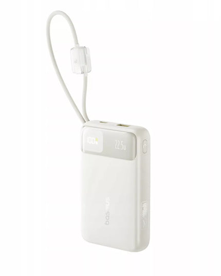 BASEUS išorinė baterija 20000mAh 22.5W USB-C USB-A su įmontuotais USB-C ir Lightning laidais