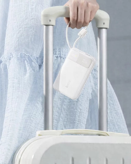 BASEUS išorinė baterija 20000mAh 22.5W USB-C USB-A su įmontuotais USB-C ir Lightning laidais
