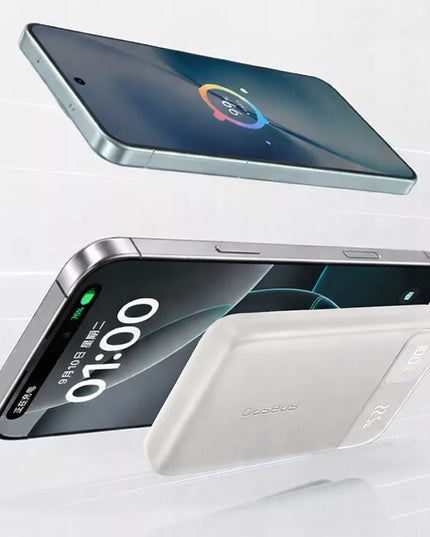 BASEUS išorinė baterija 20000mAh 22.5W USB-C USB-A su įmontuotais USB-C ir Lightning laidais