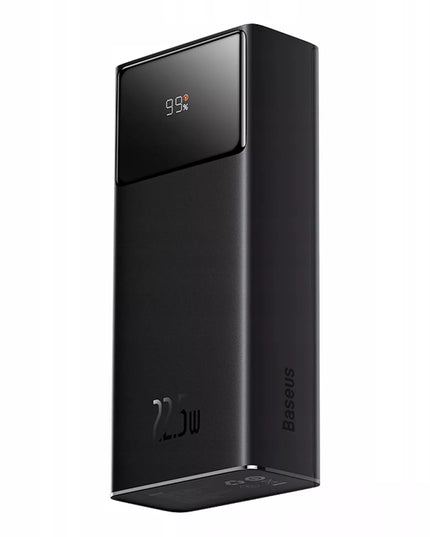 BASEUS išorinė baterija 30000 mAh USB-C PD 22.5W galinga greita saugi su laidu
