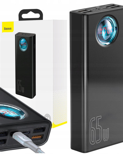 BASEUS POWERBANK 30000mAh Galingas 65W 4x USB 1x USB C QC + USB-C 100W kabelis