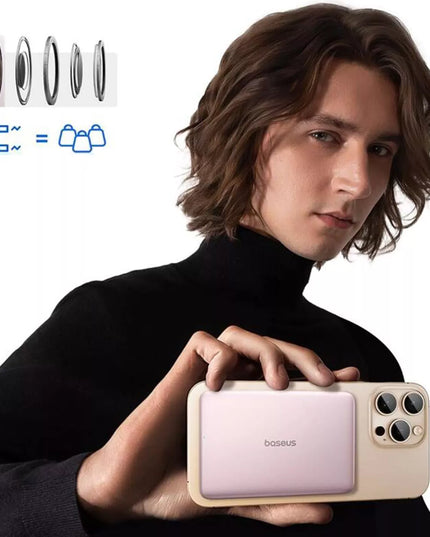 BASEUS išorinė baterija 5000 mAh 20W magnetinė MagSafe greitas įkrovimas + laidas