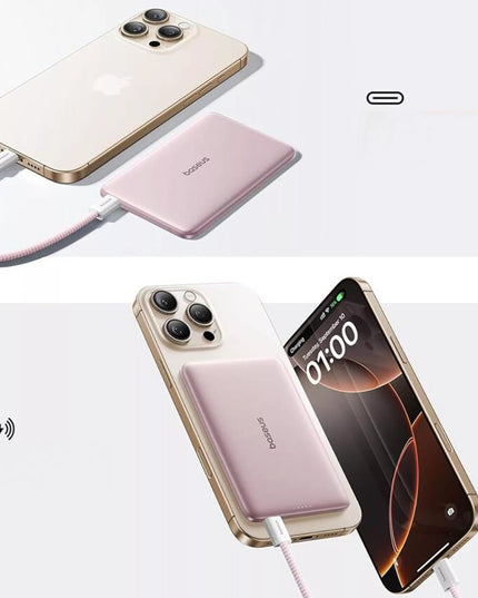 BASEUS išorinė baterija 5000 mAh 20W magnetinė MagSafe greitas įkrovimas + laidas