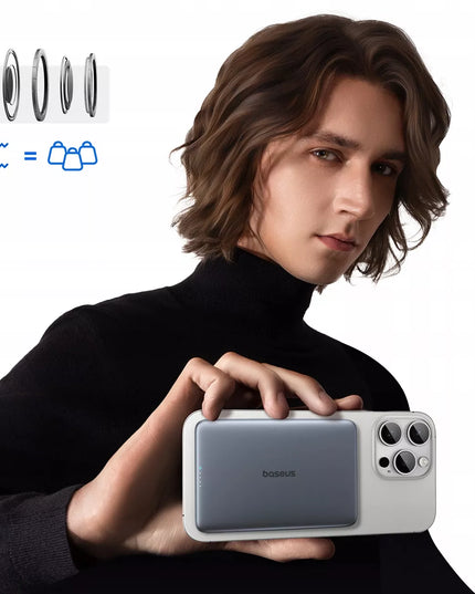 BASEUS išorinė baterija 5000 mAh 20W „MagSafe“ indukcinė, plona, su kabeliu
